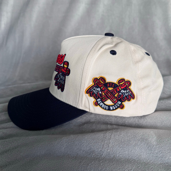Banned Wagon Atlanta Blazin’ Braves A-frame Snapback Baseball Hat - Picture 4 of 6